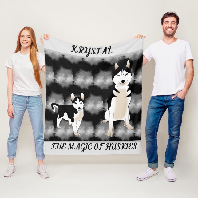 Huskies decken mit personalisiertem Namen. (Beispiel)