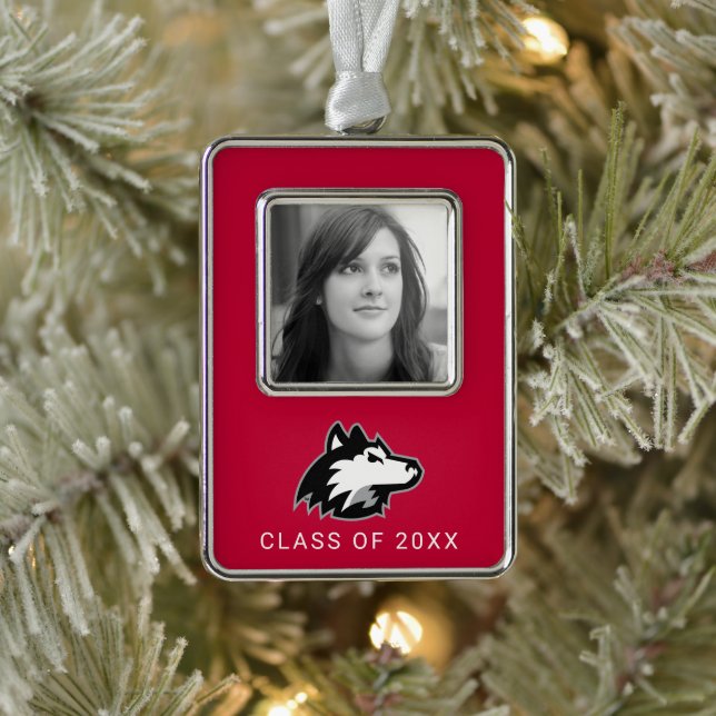 Huskies der Nord-Illinois Rahmen-Ornament Silber (Baum)