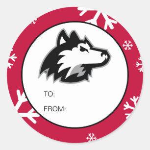 Huskies der Nord-Illinois  Weihnachten Runder Aufkleber