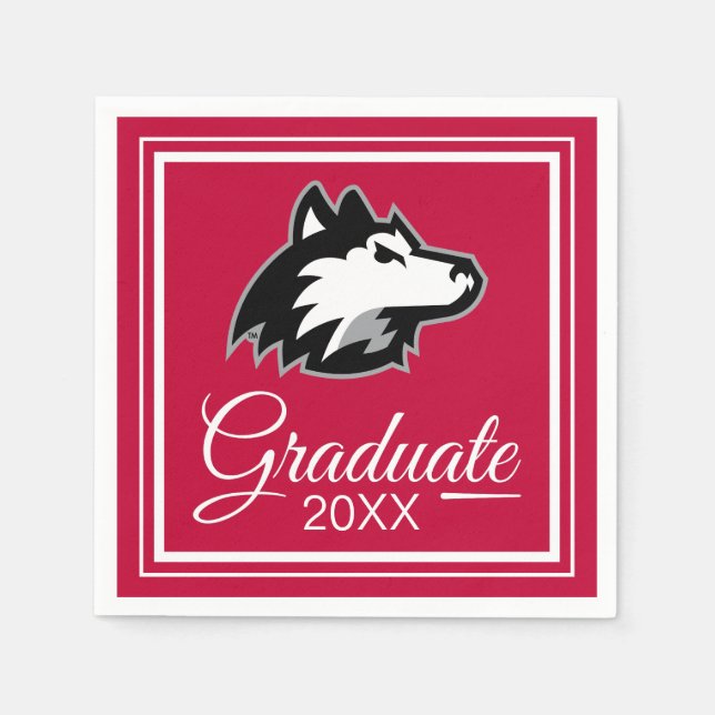 Huskies im Norden Illinois | ABSCHLUSS Serviette (Vorderseite)