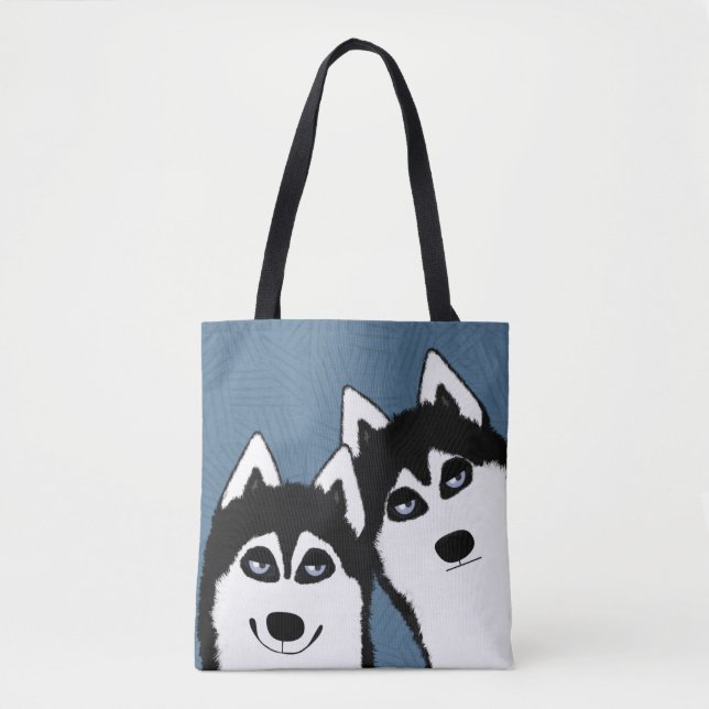Huskieses Allover Tote Tasche (Vorderseite)
