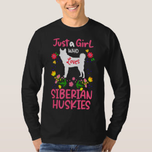Husky A Girl Lieben sibirische Huskies T-Shirt