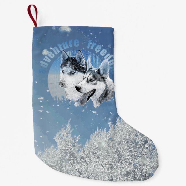 Husky Abenteuer Freiheit Weihnachtsstrumpf Kleiner Weihnachtsstrumpf (Vorderseite)
