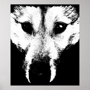 Husky Art Print Sled Dog Art Poster Wolf Pup Cadea