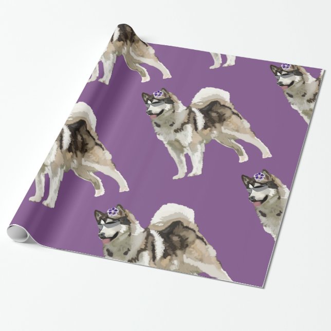 Husky Art Wrapping Paper Geschenkpapier (Ungerollt)