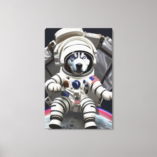 Husky Astronaut Canvas Print Leinwanddruck