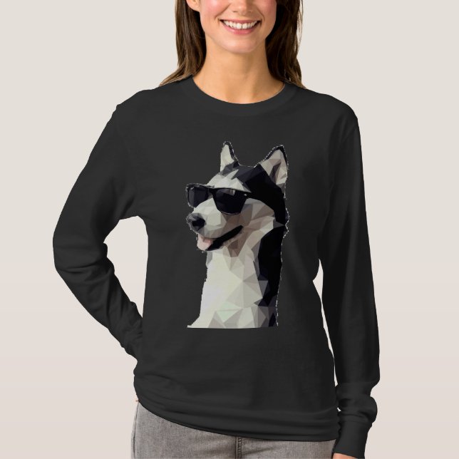 Husky auf Sonnenbrille T-Shirt (Vorderseite)