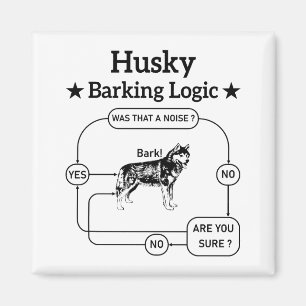 Husky Barking Logic Funny Siberian Dog Sarcastic Magnet