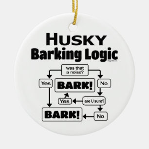 Husky Barking Logic Keramik Ornament