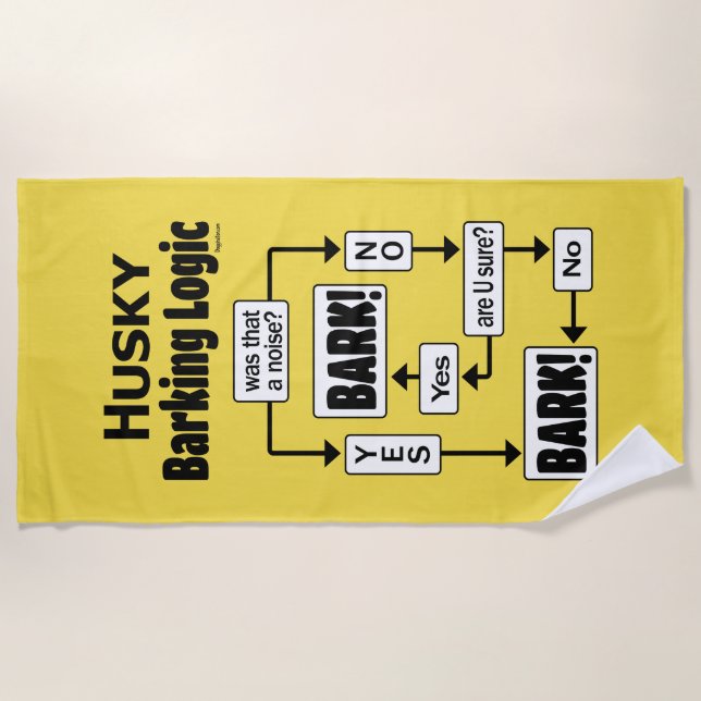 Husky Barking Logic Strandtuch (Vorderseite)