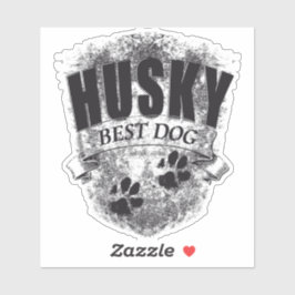 HUSKY BEST DOG Pfotenabdruck Vintag Aufkleber