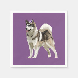 Husky Blume Lila Napkins Serviette