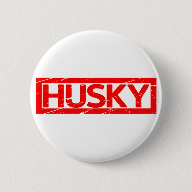 Husky-Briefmarke Button (Vorderseite)