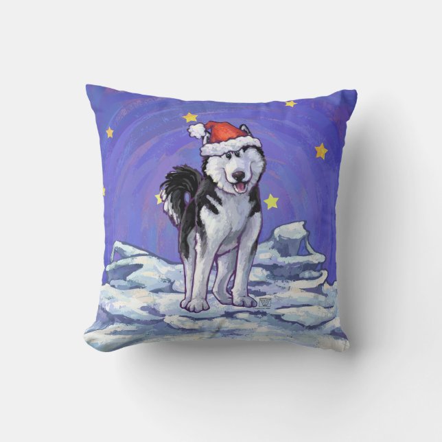 Husky Christmas Kissen (Vorderseite)