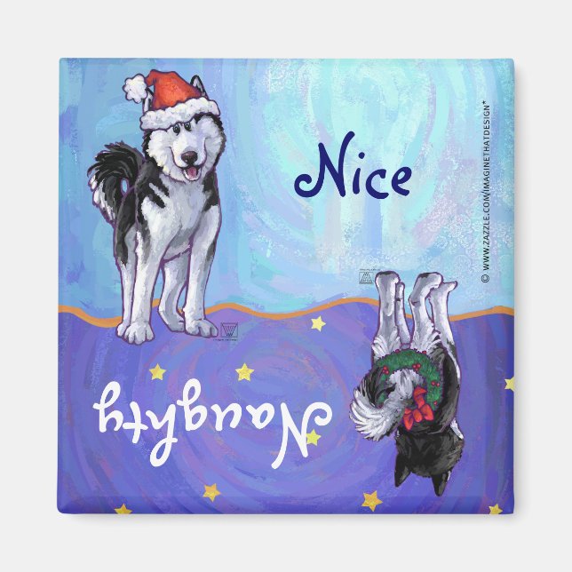 Husky Christmas Magnet (Vorne)