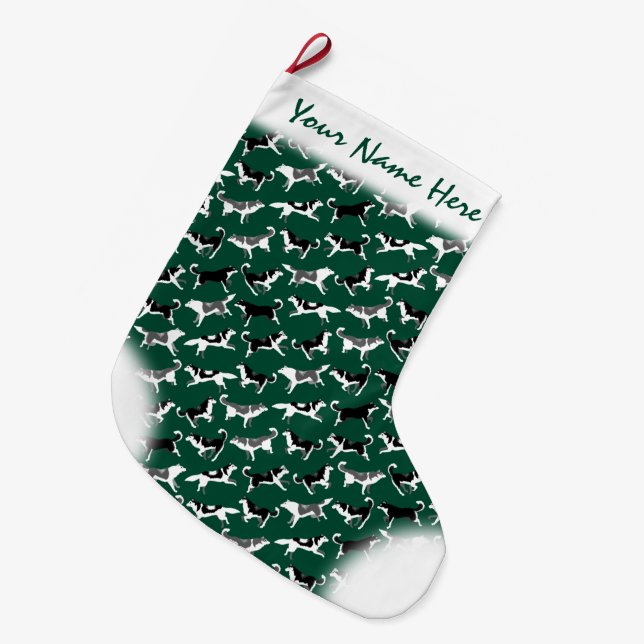 Husky Christmas Strumpf Personalisiert Dog Strumpf Großer Weihnachtsstrumpf (Vorderansicht (hängend))