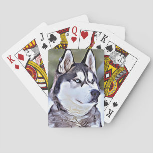 Husky-Digital-Malerei Spielkarten