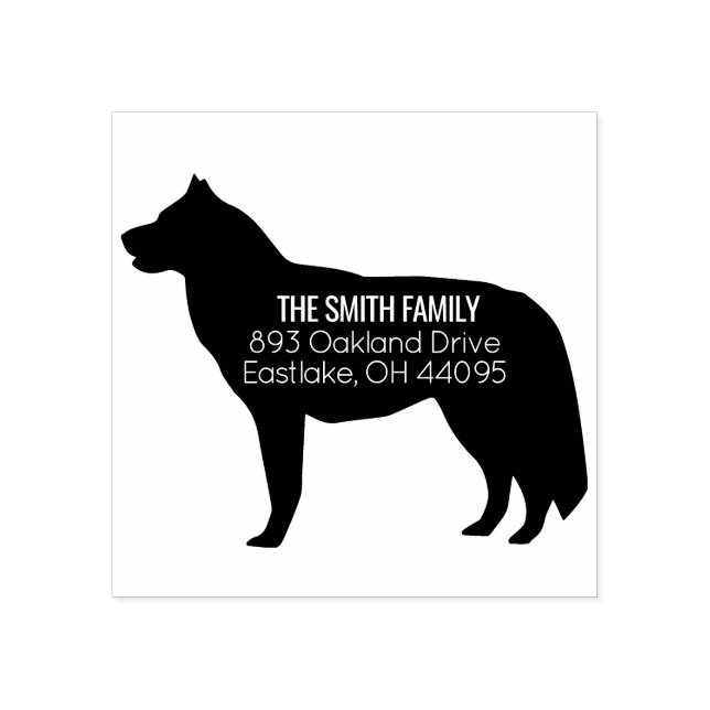 Husky Dog Address Briefmarke Gummistempel (Prägung)