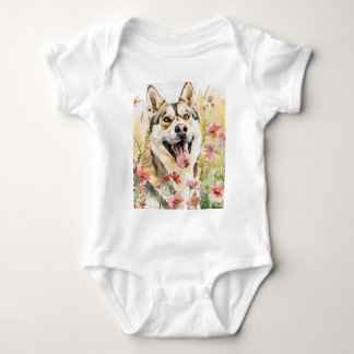Husky Dog Baby Bodysuit Strampler