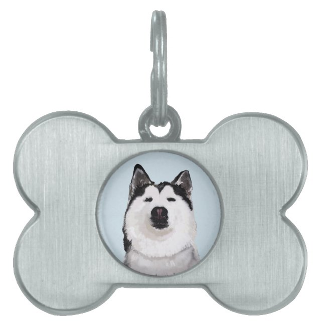 Husky dog Bone Tag Tiermarke (Vorderseite)