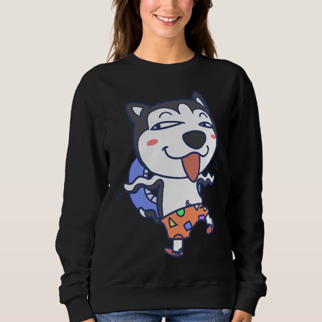Husky Dog Expression Sweatshirt (Vorderseite)