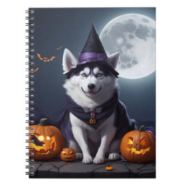 Husky Dog Halloween Adventure Moonlit Magic Spooky Notizblock