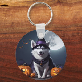 Husky Dog Halloween Adventure Moonlit Magic Spooky Schlüsselanhänger