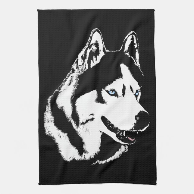 Husky Dog Handtuch Husky Malamute Schlitten Dog Ha (Vertikal)