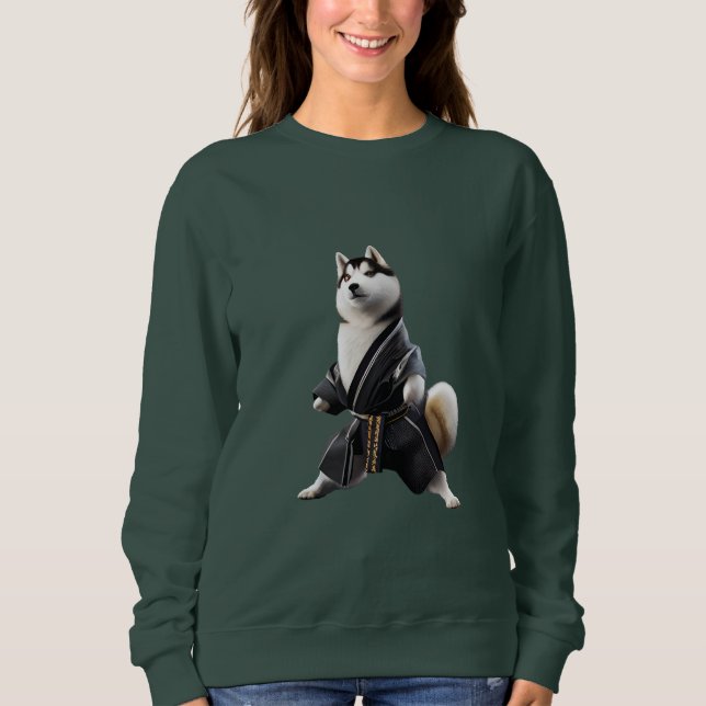 Husky Dog kennt Karate, Husky Dog Karate Player Sweatshirt (Vorderseite)