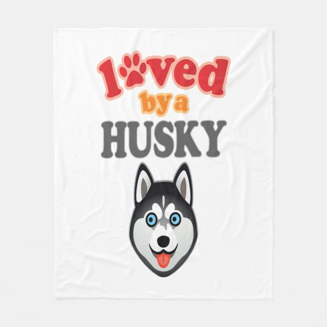 Husky Dog Lover Fleecedecke (Vorderseite)