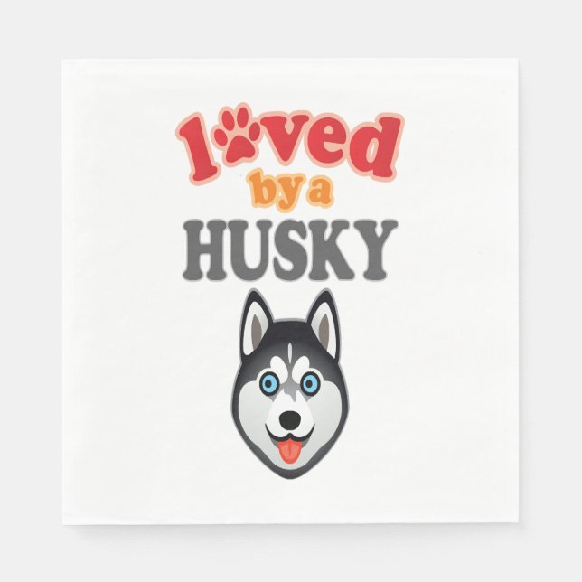 Husky Dog Lover Serviette (Vorderseite)
