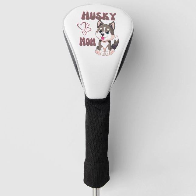 Husky Dog Mama Kawaii Welppy Niedlich Funny Design Golf Headcover (Vorderseite)
