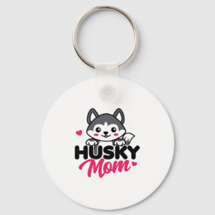 Husky Dog Mama Niedlich Kawaii Design Schlüsselanhänger
