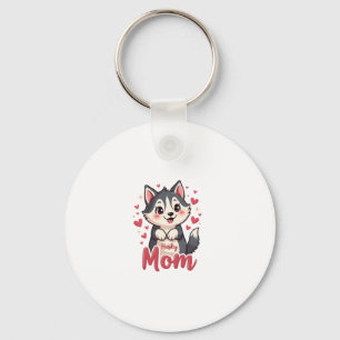 Husky Dog Mama Niedlich Kawaii Design Schlüsselanhänger