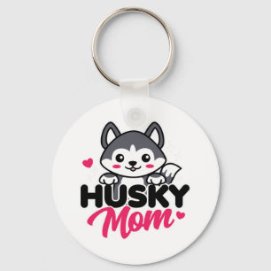 Husky Dog Mama Niedlich Kawaii Design Schlüsselanhänger