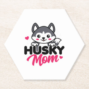 Husky Dog Mama Niedlich Kawaii Design Untersetzer