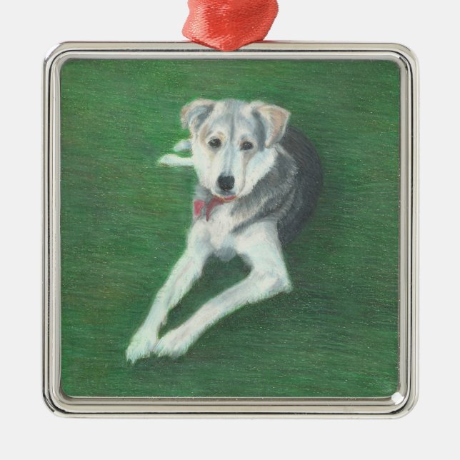 Husky Dog Metal Ornament Aus Metall (Vorne)
