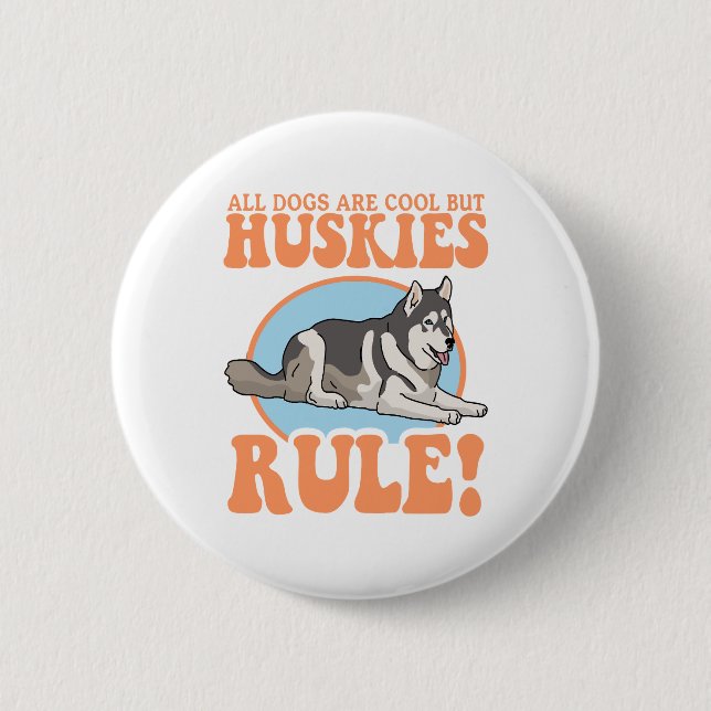 Husky Dog Owner Huskieses Button (Vorderseite)