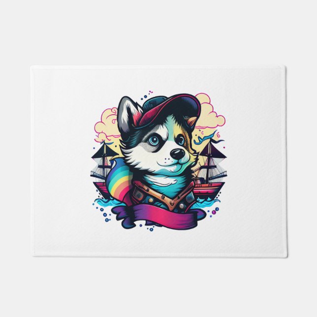 Husky Dog Pirate Fußmatte (Vorderseite)