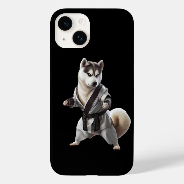 Husky Dog Play Karate, Karate Champion Husky Dog Case-Mate iPhone 14 Hülle (Rückseite)