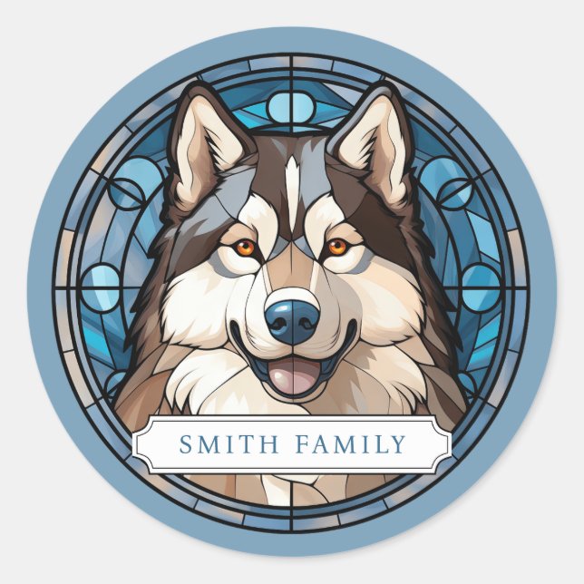 Husky Dog Round Stickers (Vorderseite)