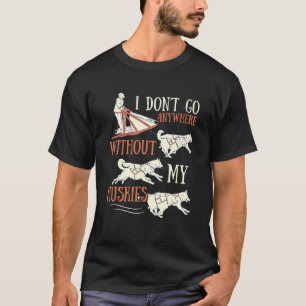Husky Dog Schlitten für einen Alaska Schlittenfahr T-Shirt