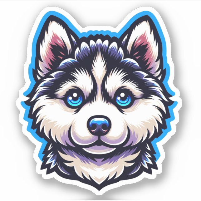 Husky Dog Sticker (Vorderseite)