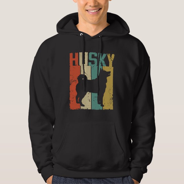 Husky Dog Vintag Retro Style Hoodie (Vorderseite)
