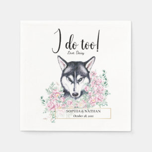 Husky Dog Wedding Cocktail Napkins Serviette