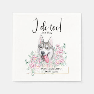 Husky Dog Wedding Cocktail Napkins Serviette
