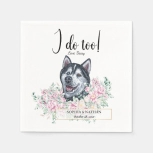 Husky Dog Wedding Cocktail Napkins Serviette