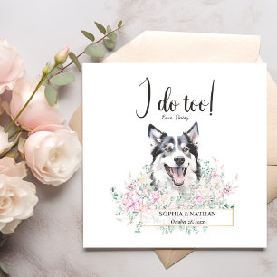 Husky Dog Wedding Cocktail Napkins Serviette