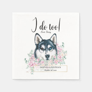 Husky Dog Wedding Cocktail Napkins Serviette