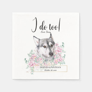 Husky Dog Wedding Cocktail Napkins Serviette